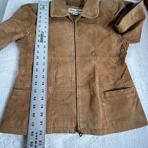 Paris Blues Outerwear Womens Brown Suede Leather Jacket Medium Full-Zip Pockets - Picture 9 of 12